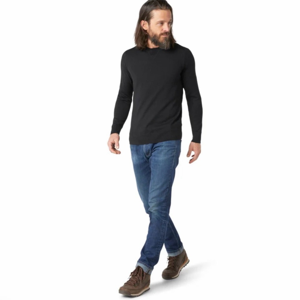 Smartwool Mens Sparwood Crew Black Sweater - Picture 2 of 12